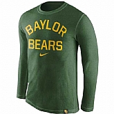 Baylor Bears Nike Conviction Long Sleeve Tri-Blend WEM T-Shirt - Heather Green,baseball caps,new era cap wholesale,wholesale hats